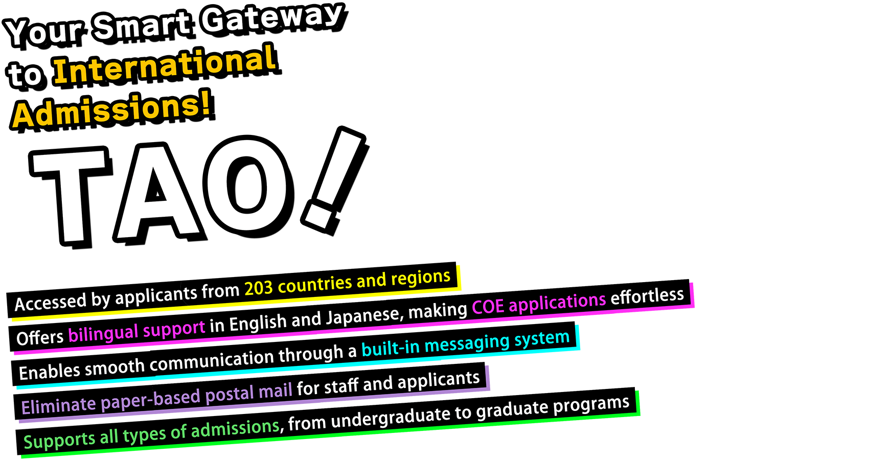 Your Smart Gateway to International Admissions! TAO!